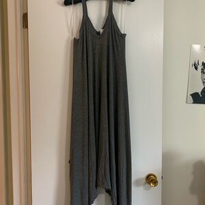 Annabelle Charcoal Gray Spaghetti Strap Harem Jumpsuit Jersey Knit
